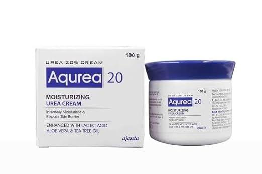 Aqurea 20 Moisturizing Urea Cream with Lactic Acid, Aloe Vera & Tea Tree Oil - 100 gm