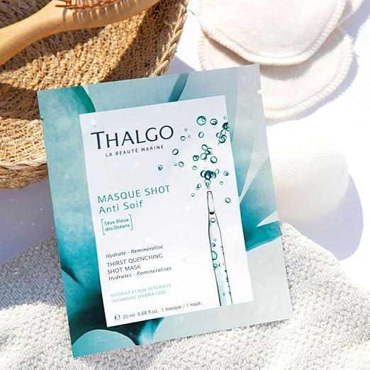 Thalgo Thirst-Quenching Shot Mask – Refreshing Hydrating Sheet Mask with Hyaluronic Acid – 20ml