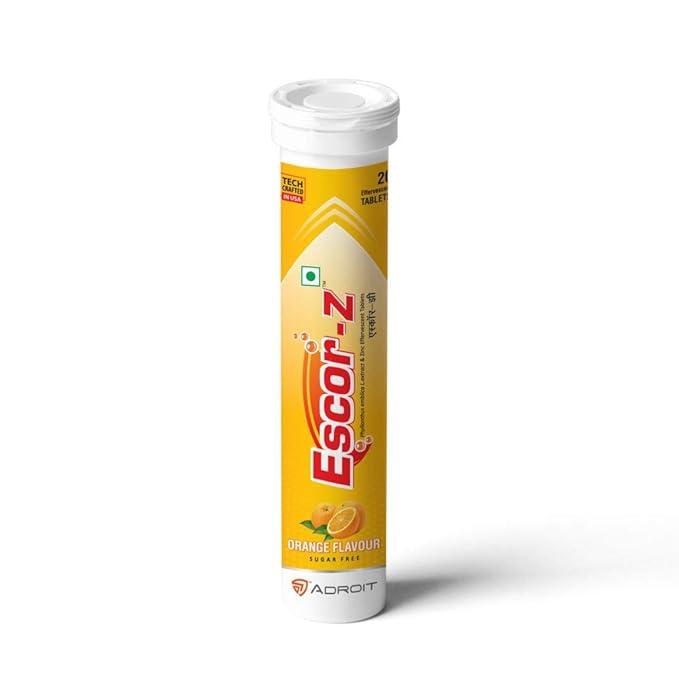 Escor-Z Orange Saberry & Zinc Effervescent Tablet – 20 Tablets