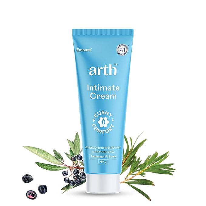 Arth Intimate Cream for Moisturization |Reduces Dryness & Itching| Maintains pH Balance (3.5-4.5) |With Tasmanian Berry & Australian Tea Tree Oil | Daily Feminine Hygiene | Intimate Wash Alternative For Women | 60 gm