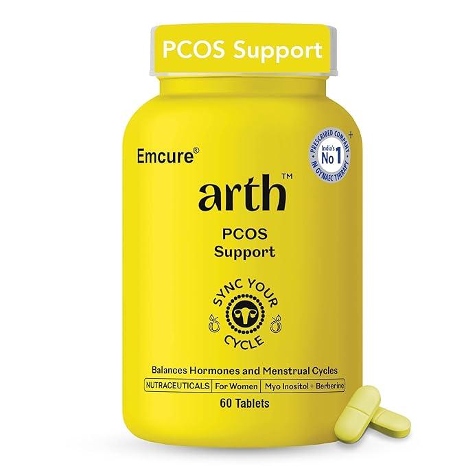 Arth PCOS Support Tablets for Women | With Berberine & Myo-Inositol:D-Chiro Inositol (40:1) | Supports Weight Management & Fertility | Helps Combat Acne & Facial Hair | Supports Healthy Glucose Levels | 60 Veg Tablets
