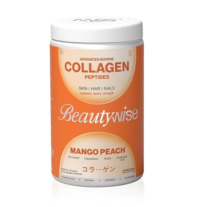 Beautywise Advanced Marine Japanese Collagen Peptides | 200g | For Skin, Hair & Nail Supplement (Mango)