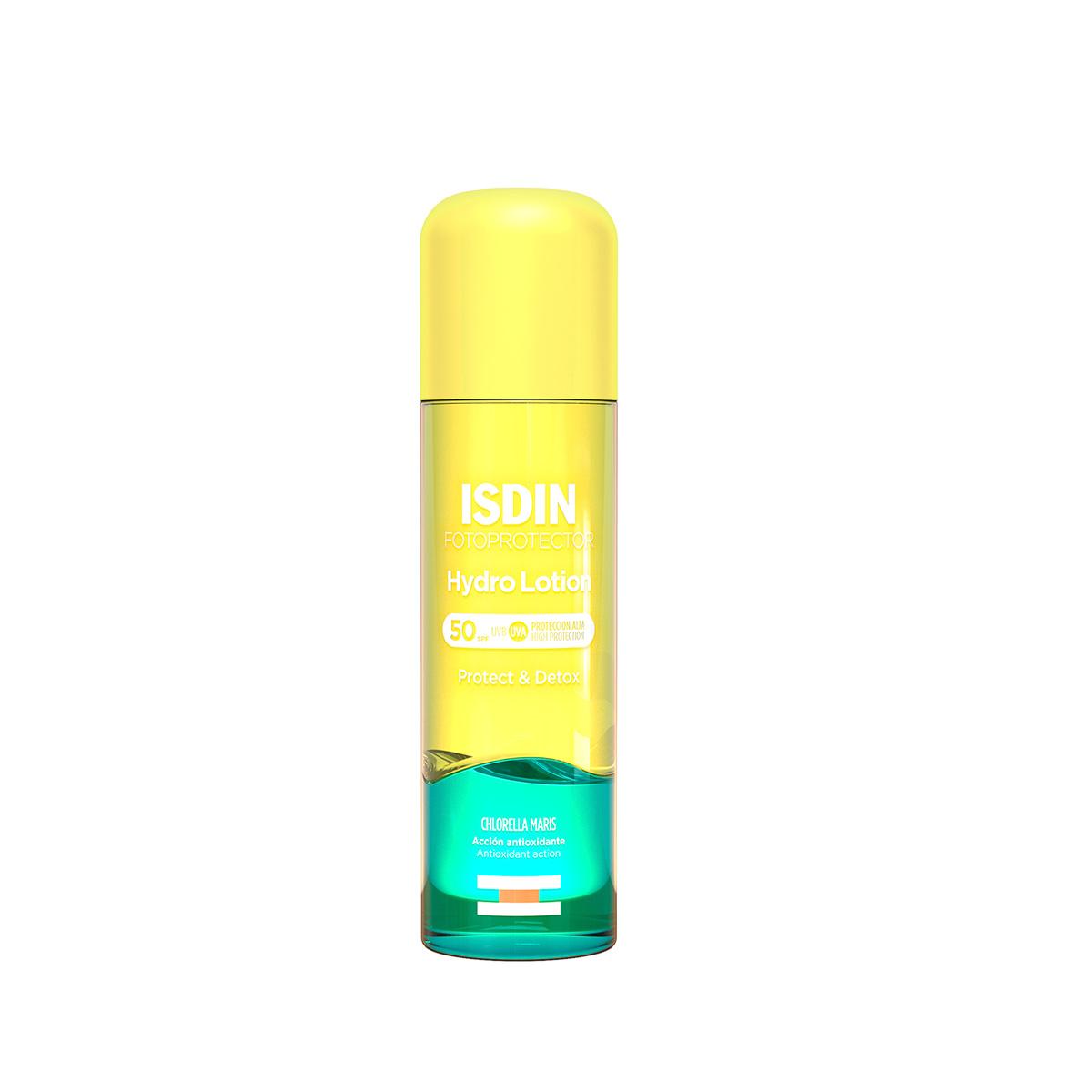 Fotoprotector ISDIN HydroLotion SPF 50 | Biphasic Sunscreen with Antioxidant Detox Power - 200 ml