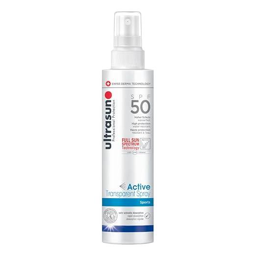 Ultrasun Active Sports Sunscreen Spray SPF 50 PA++++ – 150 ml | High-Performance Sun Protection | Water-Resistant | Fast-Absorbing | For Face & Body