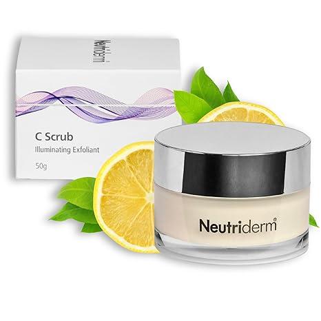 Neutriderm C Scrub - Vitamin C Facial Exfoliator, Gentle Anti-Aging Scrub for Skin Discoloration, Deep Pore Cleanser, Natural Australian Skincare, Suitable for All Skin Types - 50 gm