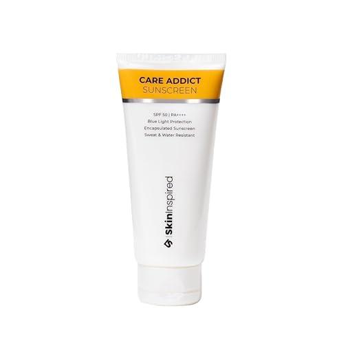 SkinInspired Care Addict Encapsulated Sunscreen SPF 50+ PA++++ | Broad Spectrum UVA/UVB + Blue Light Protection | No White Cast | For All Skin Types - 50 gm