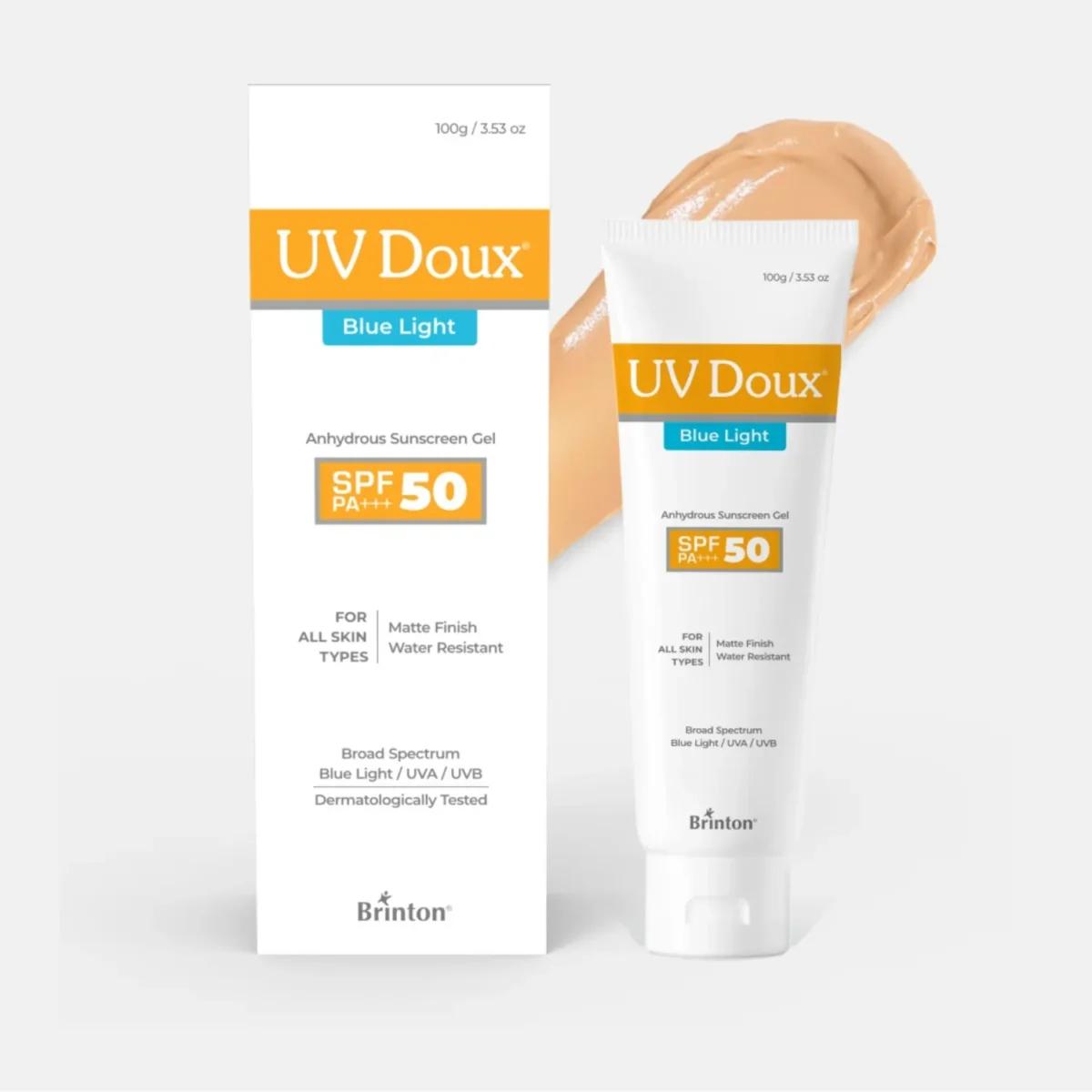 UV Doux Blue Light Tinted Sunscreen Gel SPF 50 PA+++ – 100 gm