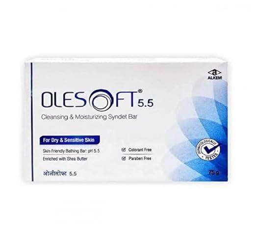 Ole-Soft 5.5 Syndet Bar for Dry & Sensitive Skin, 75 g × 3 Pack