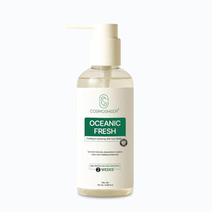 Cosmosheer Oceanic Fresh Facewash 180 ml | Cooling, Hydrating & Brightening Cleanser