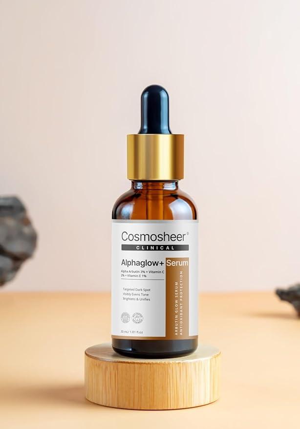 Cosmosheer Alphaglow+ Serum – Dark Spot Corrector with Alpha Arbutin, Vitamin C & E(30ml)
