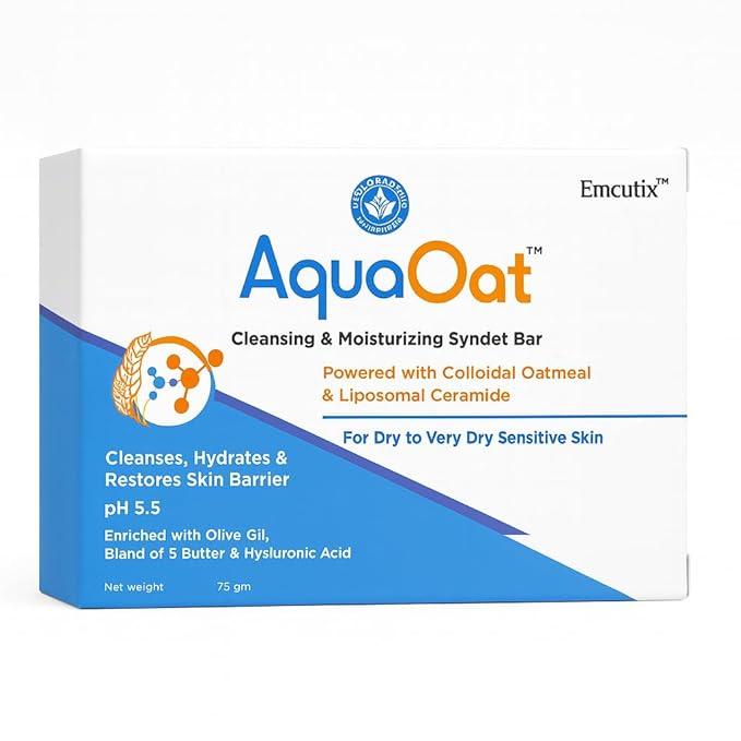 Aqua Oat Moisturizing Syndet Bar | For Dry & Sensitive Skin | 75 g