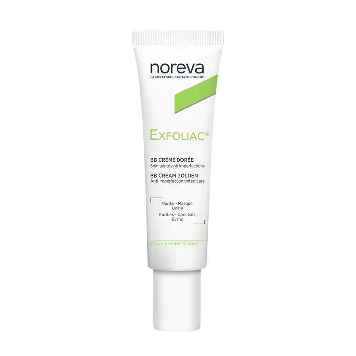Noreva Exfoliac BB Cream Golden, 30 ml | Skin-Perfecting BB Cream for Medium, Acne-Prone & Sensitive Skin